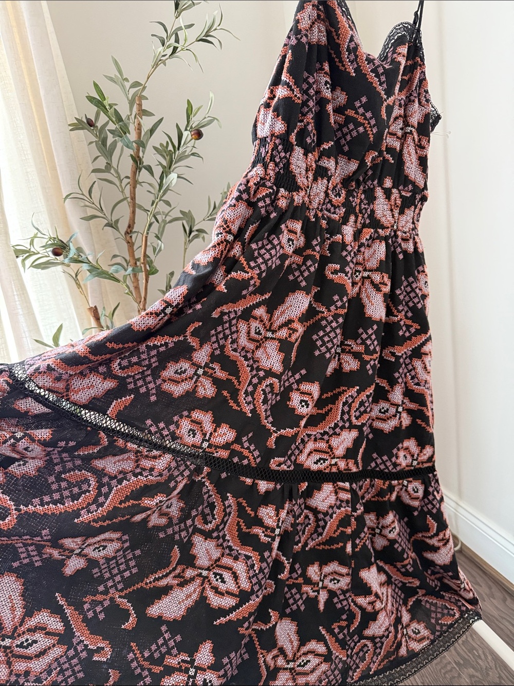Anthropologie Embroidered Maxi Dress Size L - Picture 13 of 14